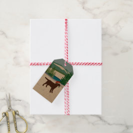 Etiqueta Para Presente Chocolate Labrador Natal Evergreen Santa Hat