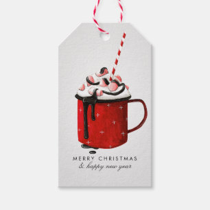 Etiqueta Para Presente Chocolate Quente Aquarela Mensagem Personalizada N