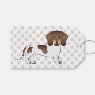 Etiqueta Para Presente Chocolate & Tan Pés Curto Cabelo Dachshund & Patas