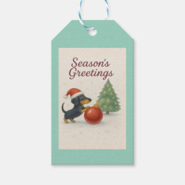 Etiqueta Para Presente Christmas Dachshund 
