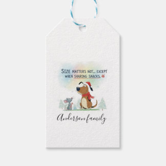 Etiqueta Para Presente Christmas dog gift tag modern watercolor animal