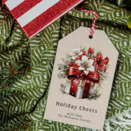 Etiqueta Para Presente Christmas Floral Holiday Cheers Personalized