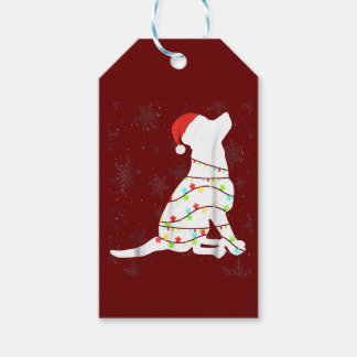 Etiqueta Para Presente Christmas Lights Labrador Retriever  Dog 