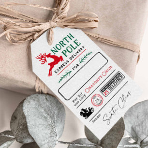 Etiqueta Para Presente Christmas North Pole Express Nice list approved