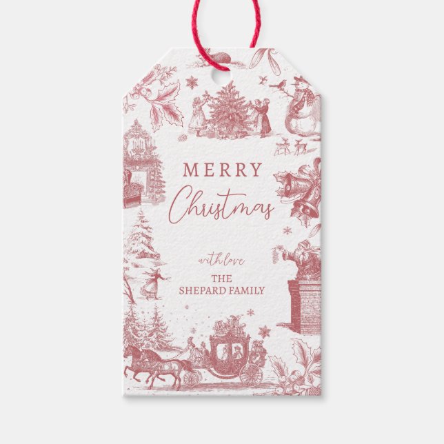 Etiqueta Para Presente Christmas Party Chinoiserie (Frente)