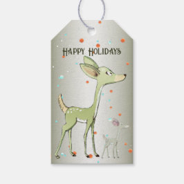 Etiqueta Para Presente Christmas Party Green Deers Holidays Cute