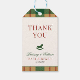 Etiqueta Para Presente Christmas Plaid Preppy Bear Baby Shower 