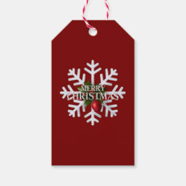 Etiqueta Para Presente Christmas Snowflake And Shy Red Berry