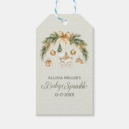 Etiqueta Para Presente Christmas Watercolor Greenery Winter Baby Sprinkle