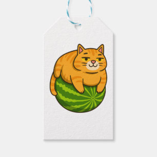 Etiqueta Para Presente Chubby Cat na Camisa Memória de Melancia