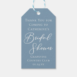 Etiqueta Para Presente Chuva Azul Casamento Personalizado Script Branco