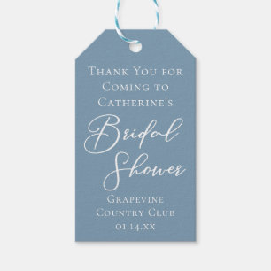 Etiqueta Para Presente Chuva Azul Casamento Personalizado Script Branco
