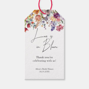 Etiqueta Para Presente Chuva de Amor Floral Colorida Festa de Noiva