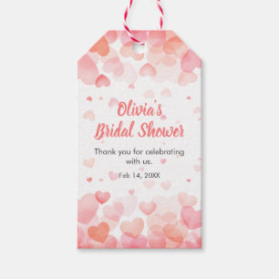 Etiqueta Para Presente Chuva de Amor Rosa e Vermelho Chá de Noiva