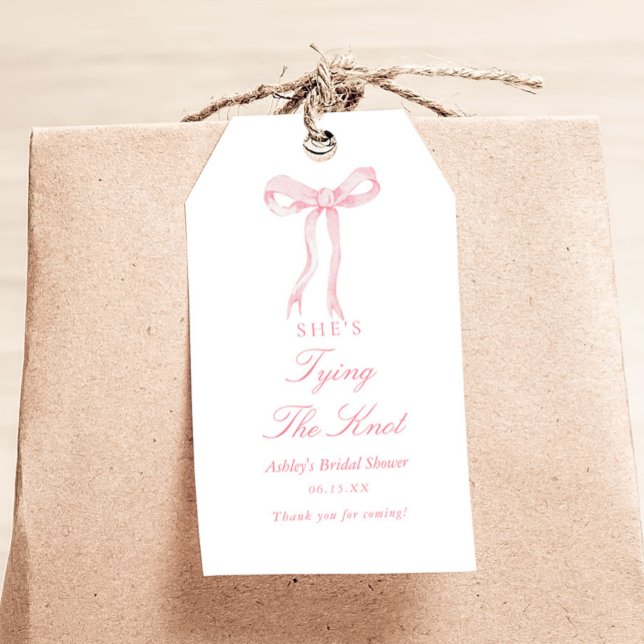 Etiqueta Para Presente Chuva de Arroz com Laço Rosa (Criador carregado)