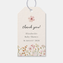 Etiqueta Para Presente Chuva de Bebê Boho Flor Silvestre