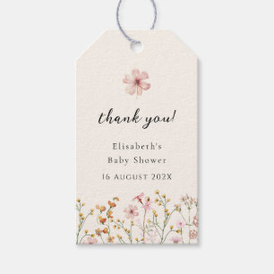 Etiqueta Para Presente Chuva de Bebê Boho Flor Silvestre