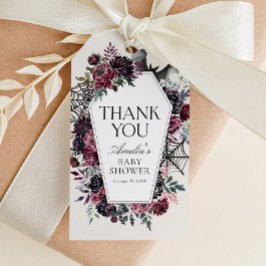 Etiqueta Para Presente Chuva de Bebê Caixão Floral de Halloween