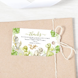 Etiqueta Para Presente Chuva de Bebê Dinossauro Aquarela Doce