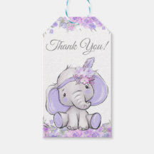 Chuva de Bebê Elefante Roxo Boho Menina