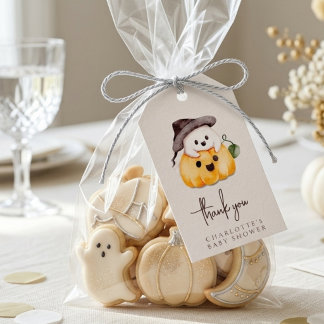 Etiqueta Para Presente Chuva de Bebê Halloween Obrigado