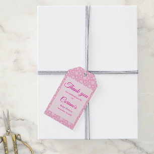 Etiqueta Para Presente Chuva de bebê menina floco de neve rosa
