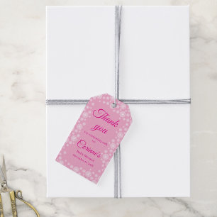 Etiqueta Para Presente Chuva de bebê menina floco de neve rosa