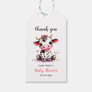 Etiqueta Para Presente Chuva de Bebê Vaca Sagrada Chá de Bebê Menina Mini