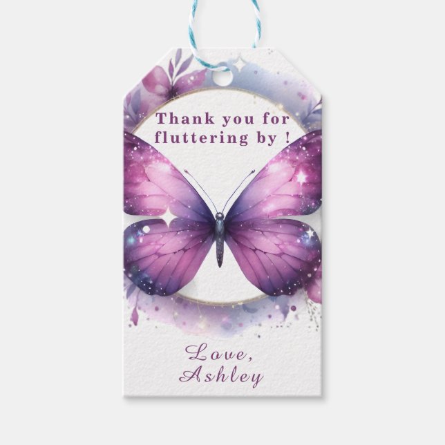 Etiqueta Para Presente Chuva de Bênçãos Baby Shower Obrigada  (Frente)