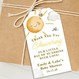 Etiqueta Para Presente Chuva de Bençãos Chá de Bebê Sol Boho Neutro