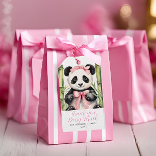 Etiqueta Para Presente Chuva de Bênçãos para a Menina do Panda Bebê Obrig