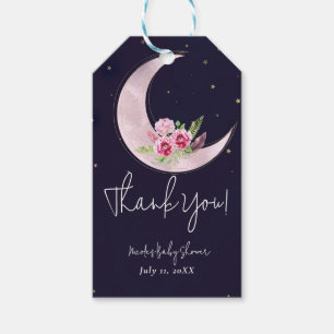 Etiqueta Para Presente Chuva de Estrelas Índigo Rosa Floral Lua Baby Show
