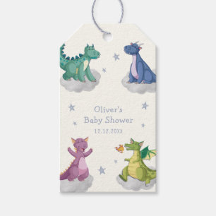 Etiqueta Para Presente Chuva de Estrelas Mágicas Boho Dragão Baby Shower