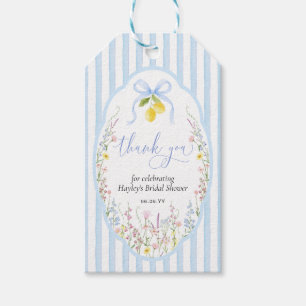 Etiqueta Para Presente Chuva de Flores de Noiva Posey Azul