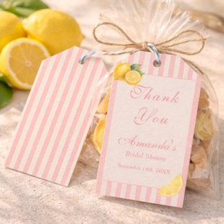 Etiqueta Para Presente Chuva de Lemons com Listras de Pêssego Italiana Mi
