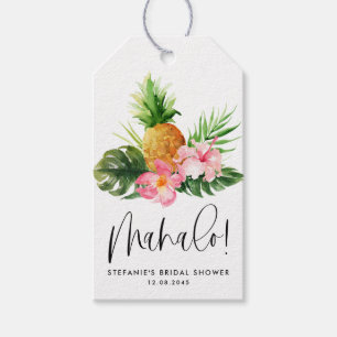 Etiqueta Para Presente Chuva de Noiva Abacaxi Aquarela Mahalo