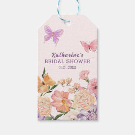Etiqueta Para Presente Chuva de noiva caprichosa floral Borboletas jardim
