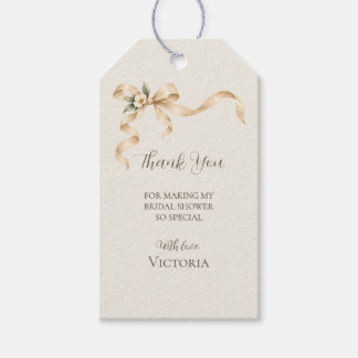 Etiqueta Para Presente Chuva de Noiva com Fita de Champanhe Elegante
