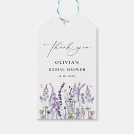 Etiqueta Para Presente Chuva de Noiva Floral Aquarela de Flores Silvestre