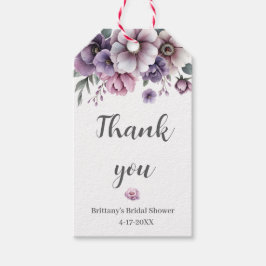 Etiqueta Para Presente Chuva de Noiva Lavanda Floral Aquarela 