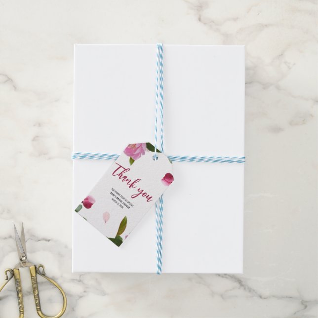 Etiqueta Para Presente Chuva de Noiva Multi Floral (Com cordão)