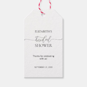 Etiqueta Para Presente Chuva de Noiva Preto e Branco com Roteiro Simples 