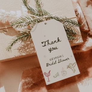 Etiqueta Para Presente Chuva de Noivas Desenhada à Mão de Natal