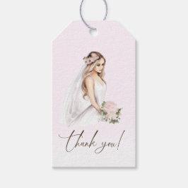 Etiqueta Para Presente Chuva de Noivas Rosa Ternura Elegante Para Noiva F