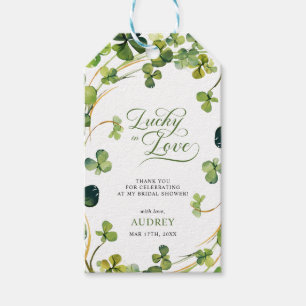 Etiqueta Para Presente Chuva de Presentes de Noiva Lucky in Love Trevo Ve