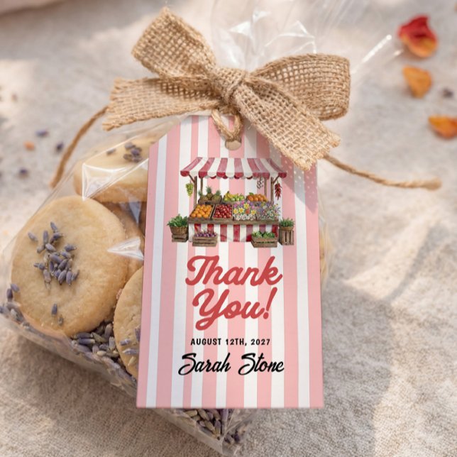 Etiqueta Para Presente Chuva de Presentes Frescos do Mercado (Criador carregado)