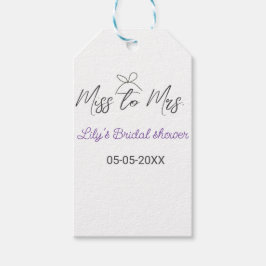 Etiqueta Para Presente Chuva de presentes Miss to Mrs adicionar nome data