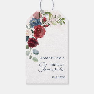 Etiqueta Para Presente Chuva Floral Script Elegante Chuveiro Nupcial