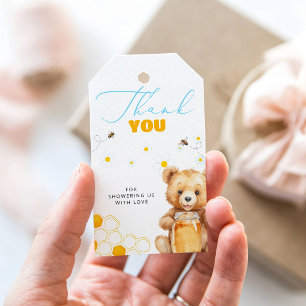 Etiqueta Para Presente Chuveirinho de Bebê Moderno Ursinho Teddy Daisy Ob