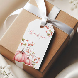 Etiqueta Para Presente Chuveiro de Abóbora Outono Berry Baby Shower Obrig